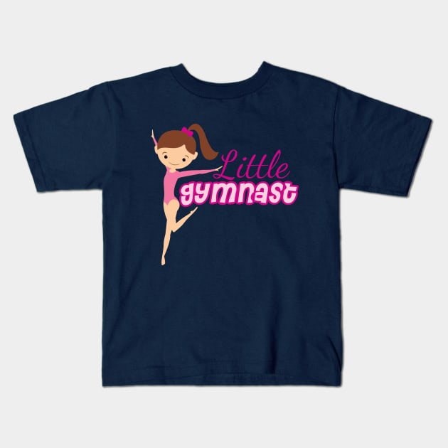 Cute Little Gymnast Pink Kids T-Shirt by epiclovedesigns